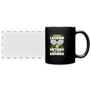 Tennis in retirement - Full Colour Panoramic Mug - black - Front