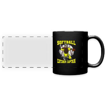 Softball - Panorama-Tasse farbig - Schwarz - Vorne