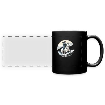 Horse Equestrian Endurance Riding - Full Colour Panoramic Mug - black - Front