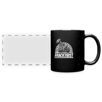Ölfeld Bohrinsel Fracktivist Fracking - Panorama-Tasse farbig - Schwarz - Vorne