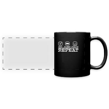 Oilfield Oil Rig Fracking - Full Colour Panoramic Mug - black - Front