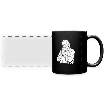 Christianisme chrétien priant - Mug panoramique uni - noir - Devant