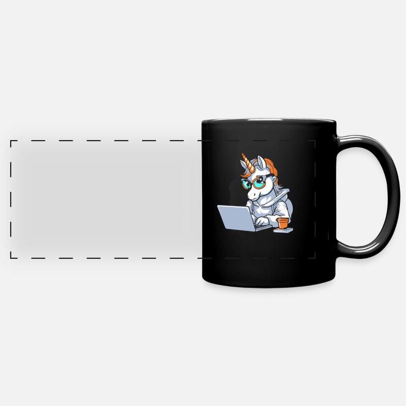 Developer, Coder, Programmer, Coffee - Full Colour Panoramic Mug - black