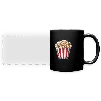 Pop-corn - Mug panoramique uni - noir - Devant