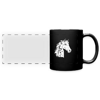 Horse Equestrian Sports - Full Colour Panoramic Mug - black - Front