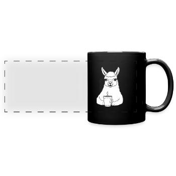 Alpaca Coffee - Full Colour Panoramic Mug - black - Front