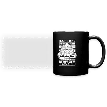 Donut Fitness Witzig Donut Gym - Panorama-Tasse farbig - Schwarz - Vorne