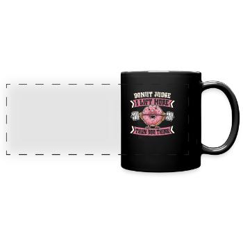 Donut Fitness Funny Donut Gym - Full Colour Panoramic Mug - black - Front