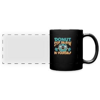 Donut Fitness Funny Donut Gym - Full Colour Panoramic Mug - black - Front