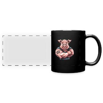 Cochon Éleveur de porc Papa J’aime papa - Mug panoramique uni - noir - Devant