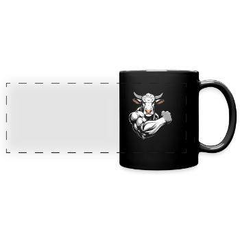 Vache de remise en forme - Mug panoramique uni - noir - Devant
