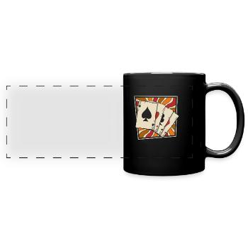 Poker - Panorama-Tasse farbig - Schwarz - Vorne