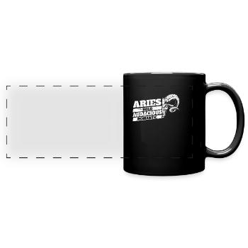 Caractéristiques des signes du zodiaque Bélier - Mug panoramique uni - noir - Devant