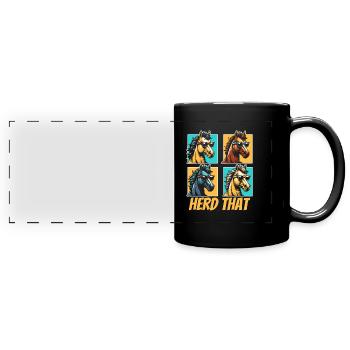 Horse Equestrian Sports - Full Colour Panoramic Mug - black - Front