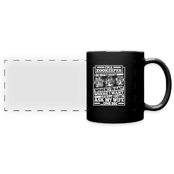 Tierpfleger Zoowärter - Panorama-Tasse farbig - Schwarz - Vorne
