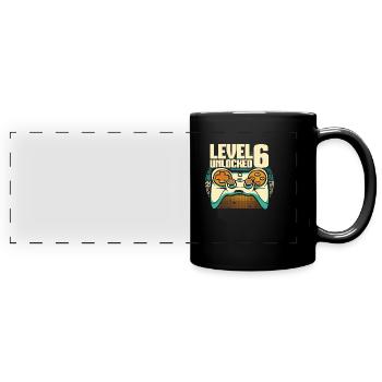 Gamer Gaming Level 6 Unlocked - Full Colour Panoramic Mug - black - Front