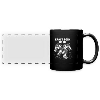 Horse Equestrian Sports - Full Colour Panoramic Mug - black - Front