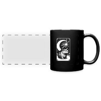 Capybara Wasserschwein - Panorama-Tasse farbig - Schwarz - Vorne