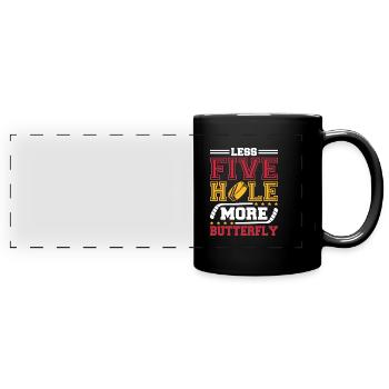 Eishockey Torwart - Panorama-Tasse farbig - Schwarz - Vorne