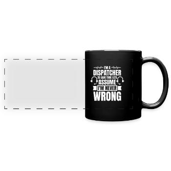 Emergency Call Control Center Operations Center - Full Colour Panoramic Mug - black - Front