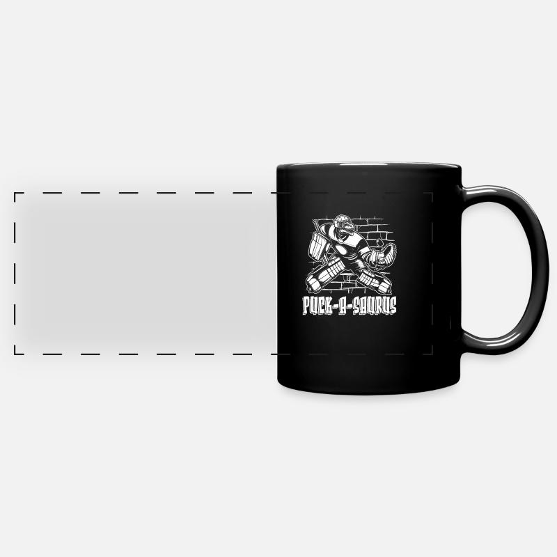Eishockey Torwart T Rex - Panorama-Tasse farbig - Schwarz