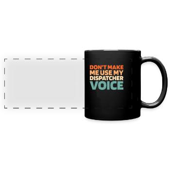 Notruf Leitstelle Einsatzzentrale - Panorama-Tasse farbig - Schwarz - Vorne