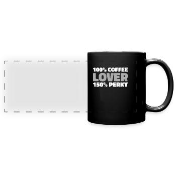 Coffee Cafe - Full Colour Panoramic Mug - black - Front