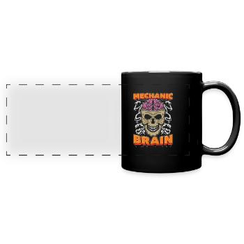 Automotive Mechanic Skull Mechanic Brain - Full Colour Panoramic Mug - black - Front