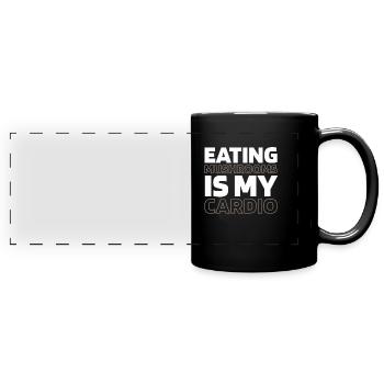 Pilzsammler Pilze Funny Cardio Quote - Panorama-Tasse farbig - Schwarz - Vorne