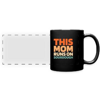 Sauerteig Brot - Panorama-Tasse farbig - Schwarz - Vorne