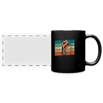 Kranfahrer Kranführer - Panorama-Tasse farbig - Schwarz - Vorne