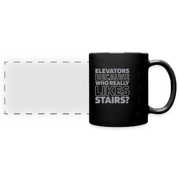 Elevator Elevator - Full Colour Panoramic Mug - black - Front