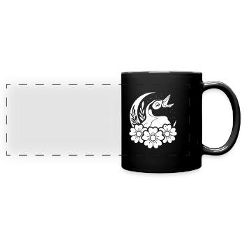 Penguin Wild Flowers Floral Moon - Full Colour Panoramic Mug - black - Front