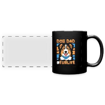 Berger Australien Père Chien Papa Pour La Vie - Mug panoramique uni - noir - Devant