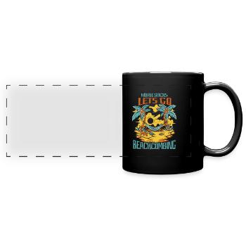 Peignage de plage - Mug panoramique uni - noir - Devant