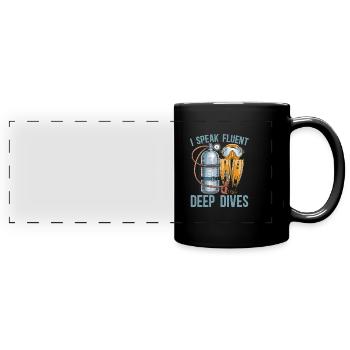 Plongeur professionnel - Mug panoramique uni - noir - Devant