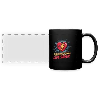 Infirmière en soins intensifs - Mug panoramique uni - noir - Devant