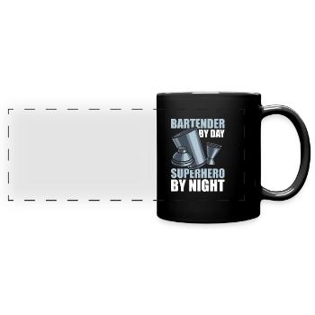 Barkeeper Bartender - Panorama-Tasse farbig - Schwarz - Vorne
