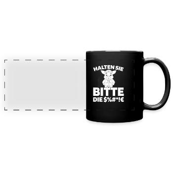 Porc Éleveur de porcs - Mug panoramique uni - noir - Devant