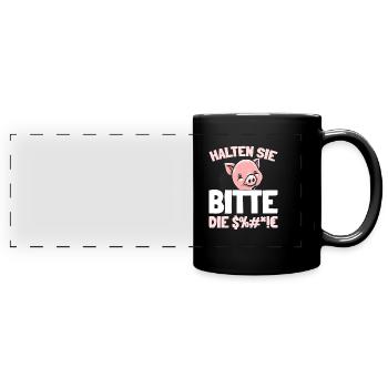 Porc Éleveur de porcs - Mug panoramique uni - noir - Devant