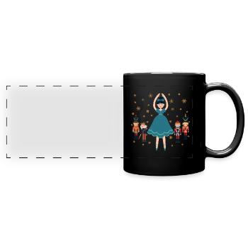 Klara Nussknacker Figur Prinz Ballett Weihnachts - Panorama-Tasse farbig - Schwarz - Vorne