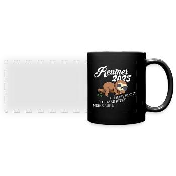 Rente Ruhestand Rentner Geschenk - Panorama-Tasse farbig - Schwarz - Vorne