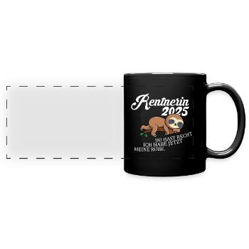 Rente Ruhestand Rentner Geschenk - Panorama-Tasse farbig - Schwarz - Vorne