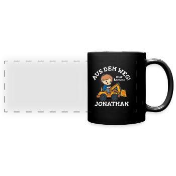 Jonathan Vorname Bagger - Panorama-Tasse farbig - Schwarz - Vorne