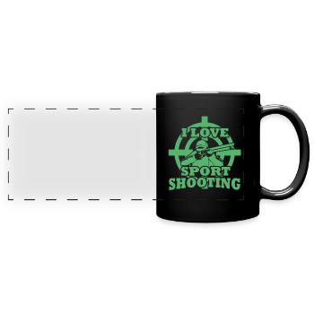 Schießstand - Panorama-Tasse farbig - Schwarz - Vorne