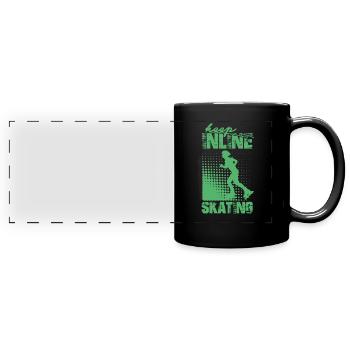 Sk8 Inline Skate Inliner Patins rollers rollers - Mug panoramique uni - noir - Devant