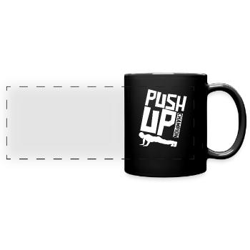 Fitness Liegestütze Liegestützen Körpergewicht Gym - Panorama-Tasse farbig - Schwarz - Vorne