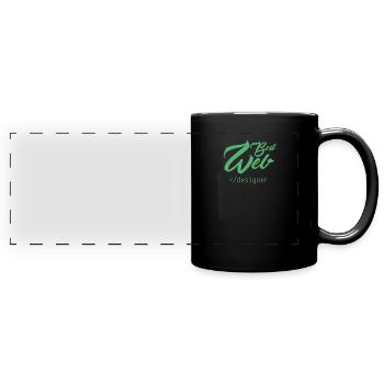 Web Entwickler - Panorama-Tasse farbig - Schwarz - Vorne