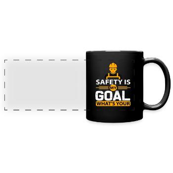 Sécurité et sécurité au travail Pictogramme - Mug panoramique uni - noir - Devant