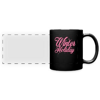 Winterurlaub Trip - Panorama-Tasse farbig - Schwarz - Vorne